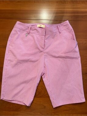 Women’s Pink Gingham Bermuda Shorts